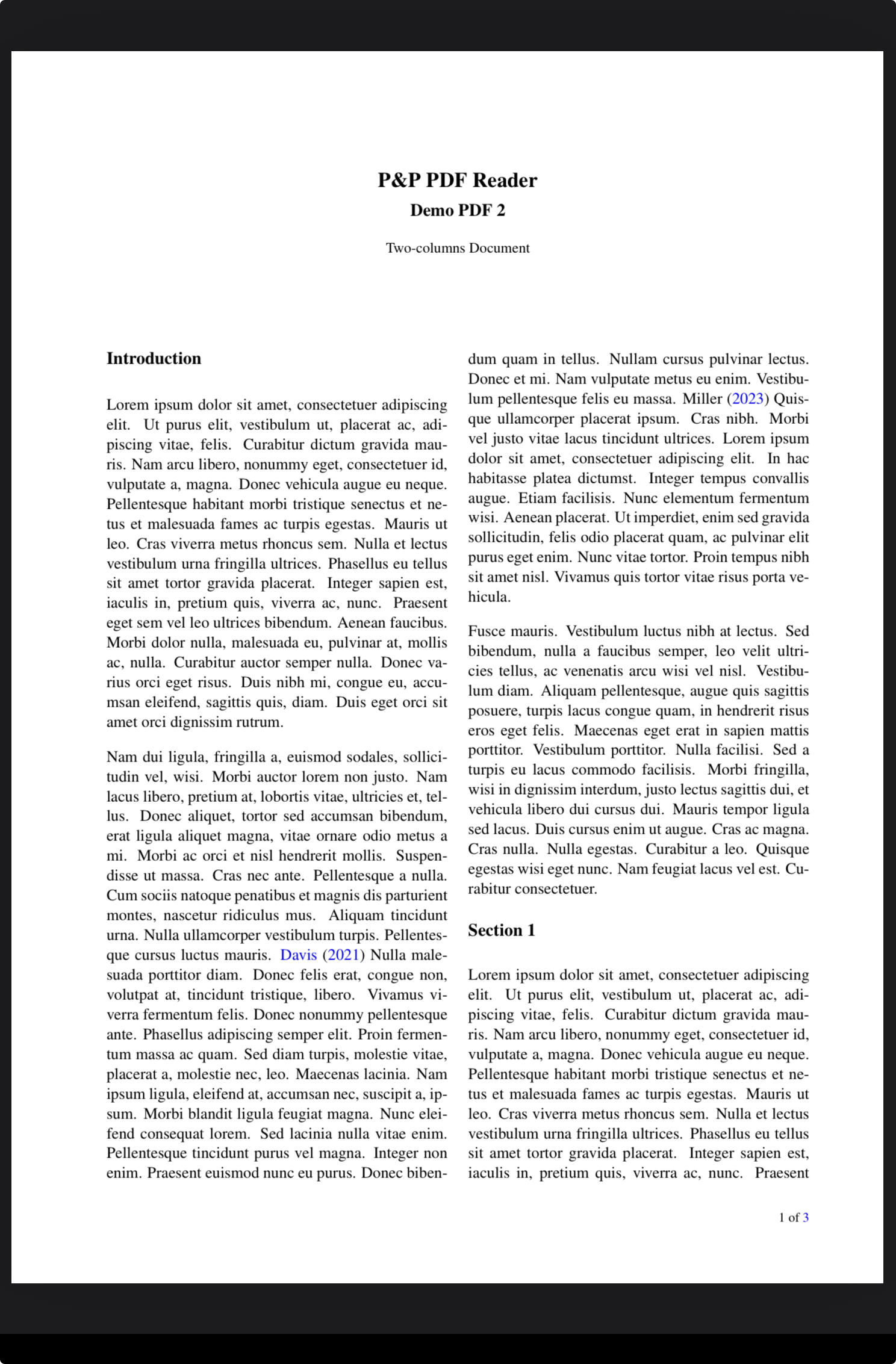 Another PDF opened after selecting it from the quick switching list